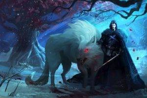 Game Of Thrones, Wolf, Direwolves, Direwolf, Concept Art, Sword, Fantasy Art, Artwork, Jon Snow, A Song Of Ice And Fire, Ghost