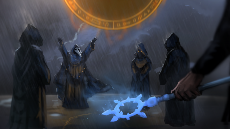 Terraria, Magic, Rain, Lightning, Jake55778, Fantasy Art, Cultist HD Wallpaper Desktop Background