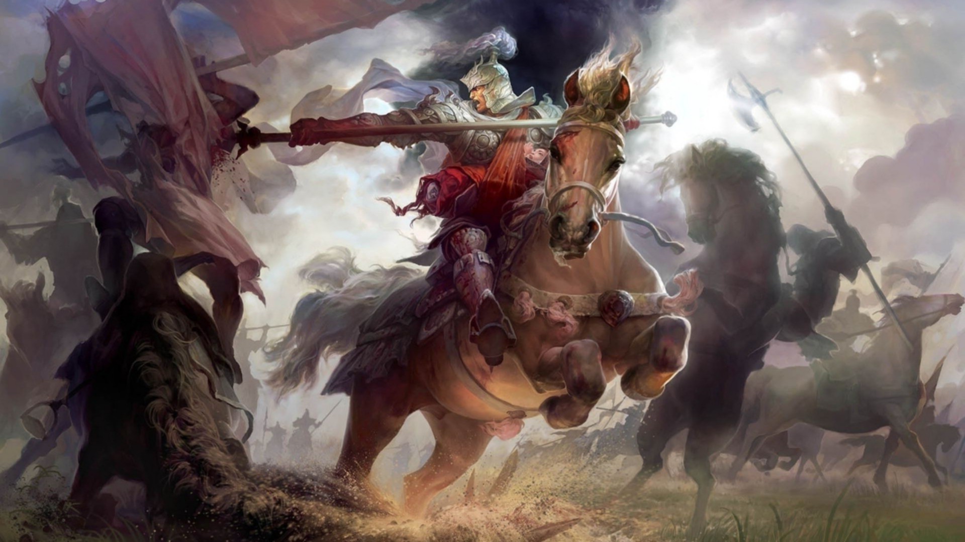 knight, Spear, Fantasy Art Wallpaper