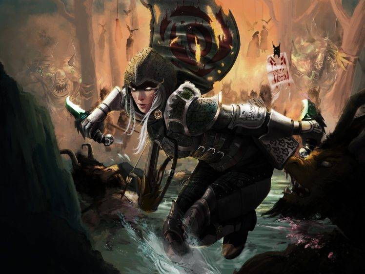 Demon Hunter, Fantasy Art HD Wallpaper Desktop Background