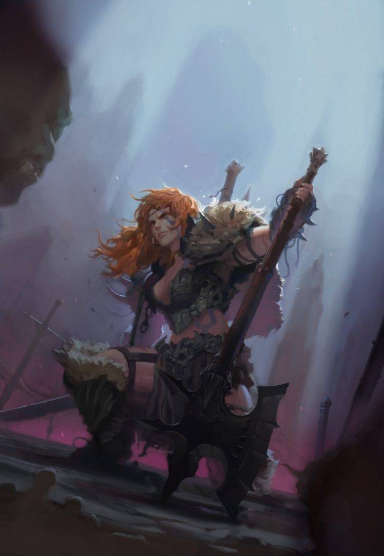 Barbarian, Illustration, Fantasy Art HD Wallpaper Desktop Background