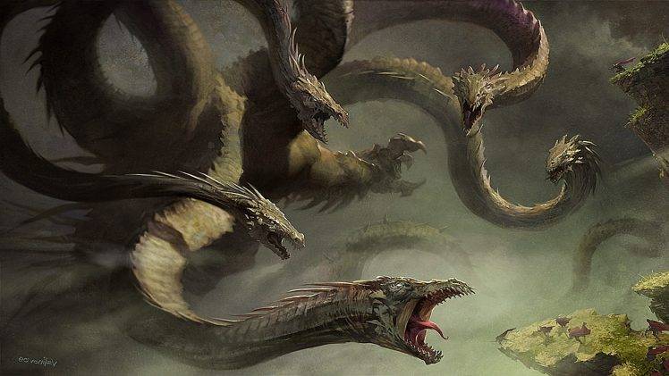 dragon, Fantasy Art, Creature, Hydra HD Wallpaper Desktop Background