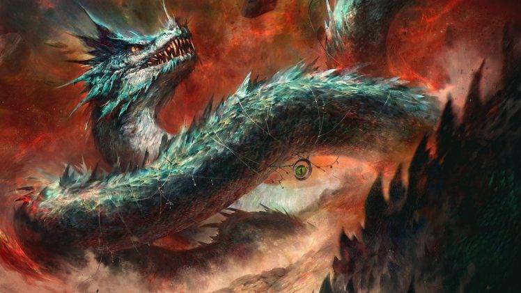 dragon, Artwork, Digital Art, Creature, Fantasy Art HD Wallpaper Desktop Background