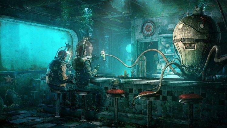 artwork, Fantasy Art, Science Fiction, Fallout, Underwater, Sea HD Wallpaper Desktop Background