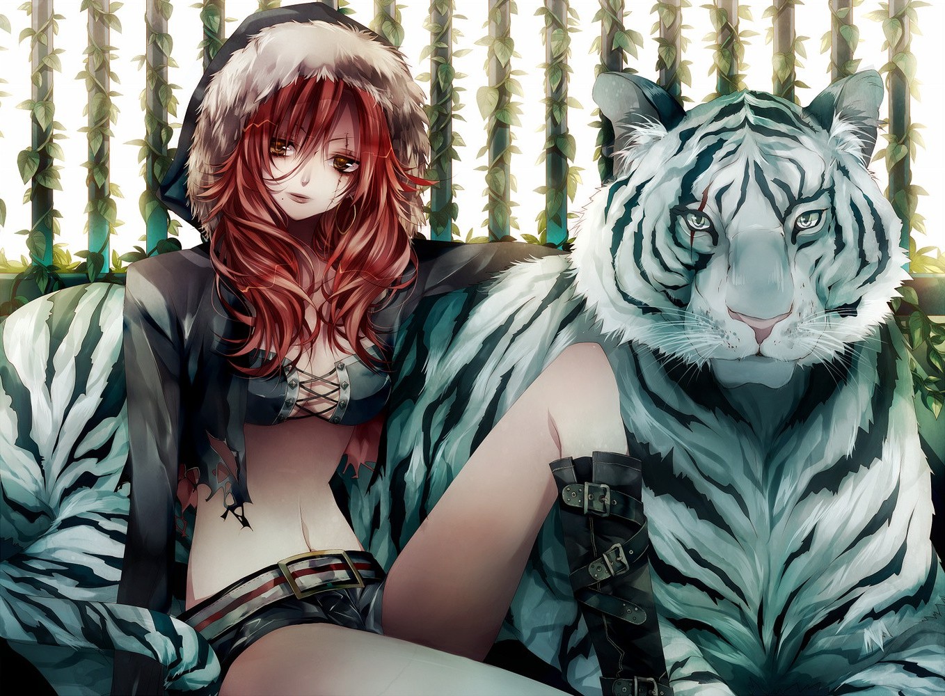 anime, Animals, Tiger, Redhead, Original Characters Wallpapers HD / Desktop  and Mobile Backgrounds