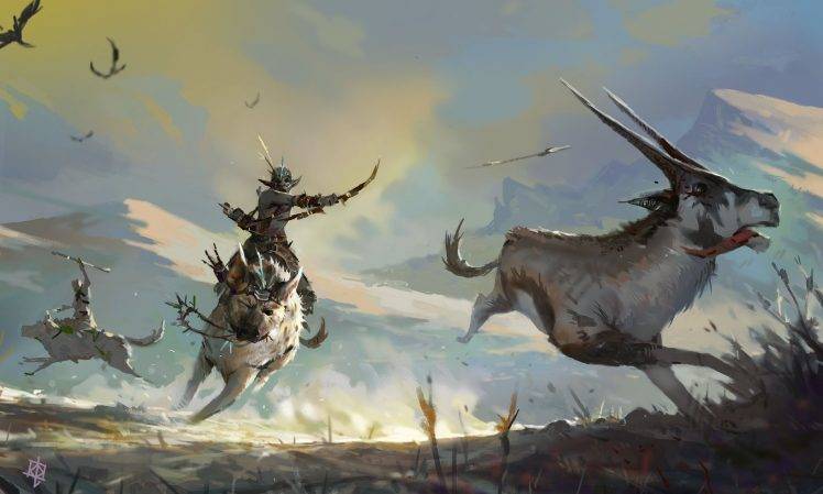 hunting, Fantasy Art HD Wallpaper Desktop Background