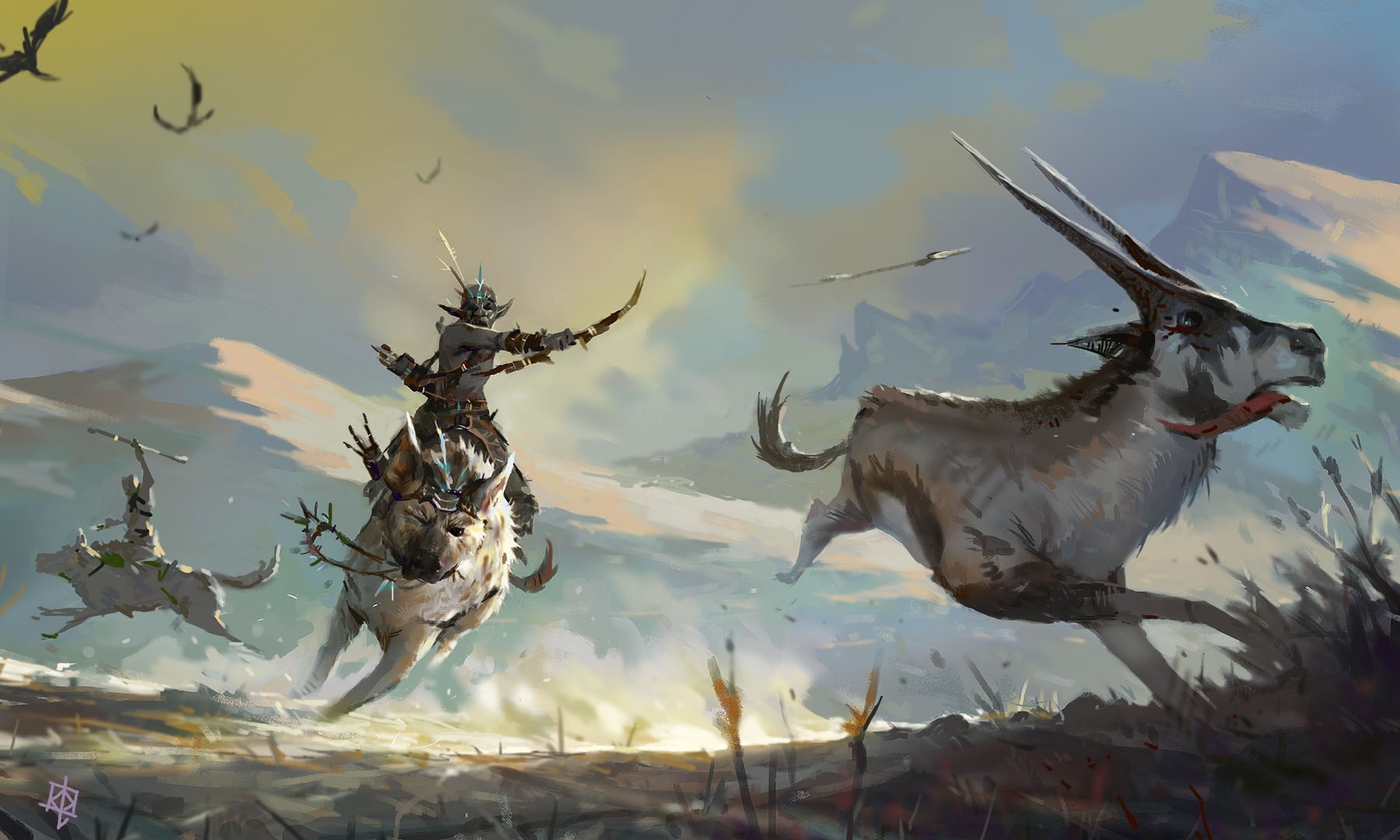 hunting, Fantasy Art Wallpaper