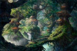 fantasy Art, Wizard, Forest, Trees, Artwork, Digital Art