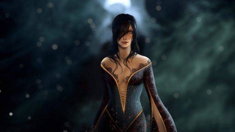 artwork, Fantasy Art, Morrigan (character), Dragon Age: Inquisition, Women, Long Hair HD Wallpaper Desktop Background