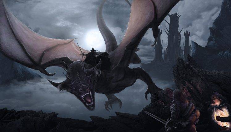 dragon, Fantasy Art, Artwork, The Lord Of The Rings, Nazgûl HD Wallpaper Desktop Background