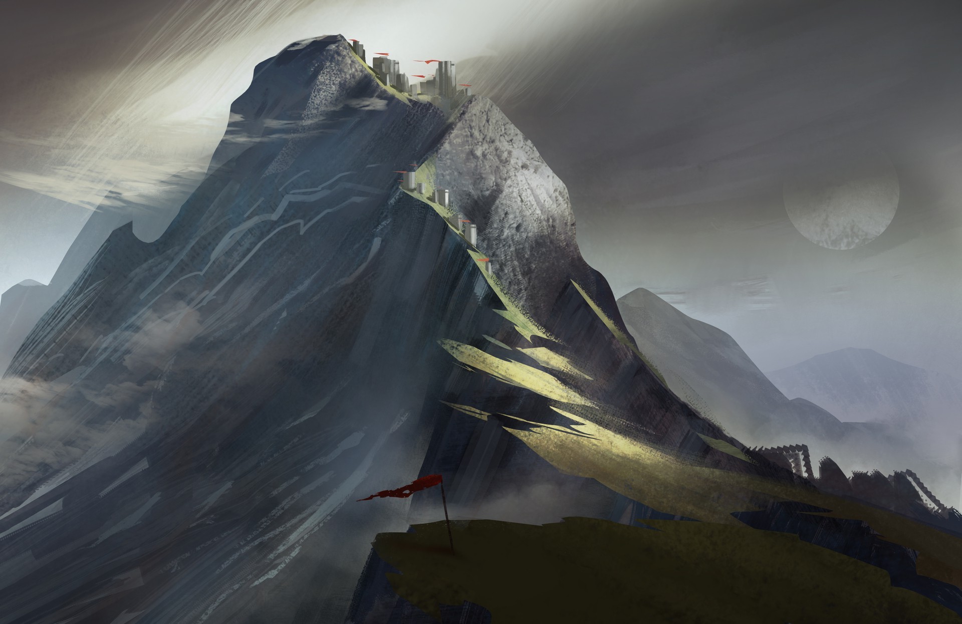 fantasy Art, Mountain Pass Wallpaper