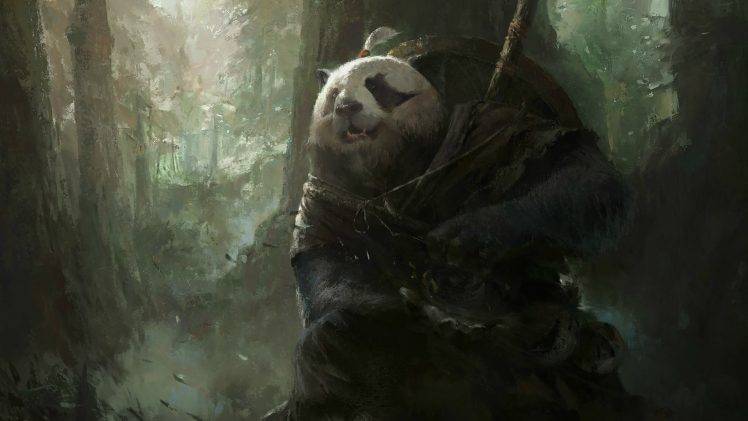 Mazert Young, Fantasy Art, Panda, Magic, World Of Warcraft: Mists Of Pandaria HD Wallpaper Desktop Background