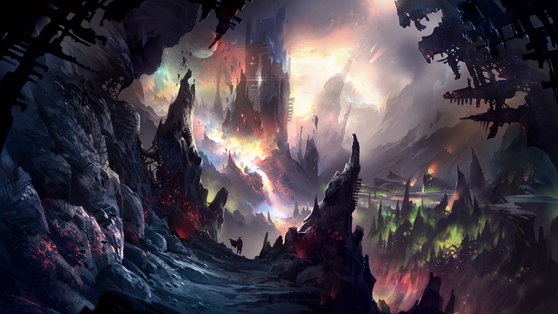 fantasy Art, Illustration, Colorful, Painting, Cave Wallpaper