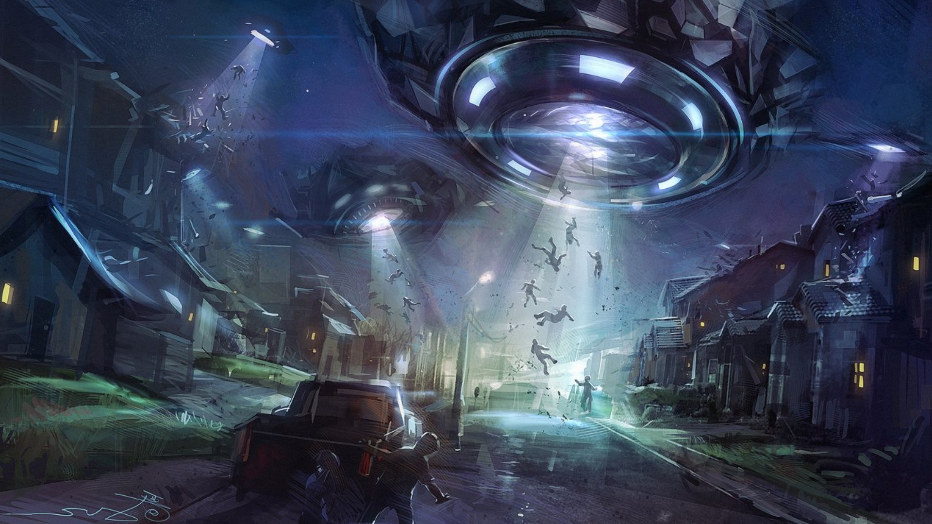 artwork, Spaceship, Aliens, Fantasy Art Wallpaper