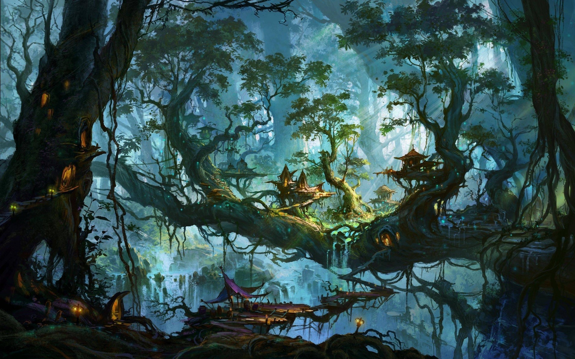 artwork, Fantasy Art, Trees, Forest Wallpapers HD / Desktop and Mobile