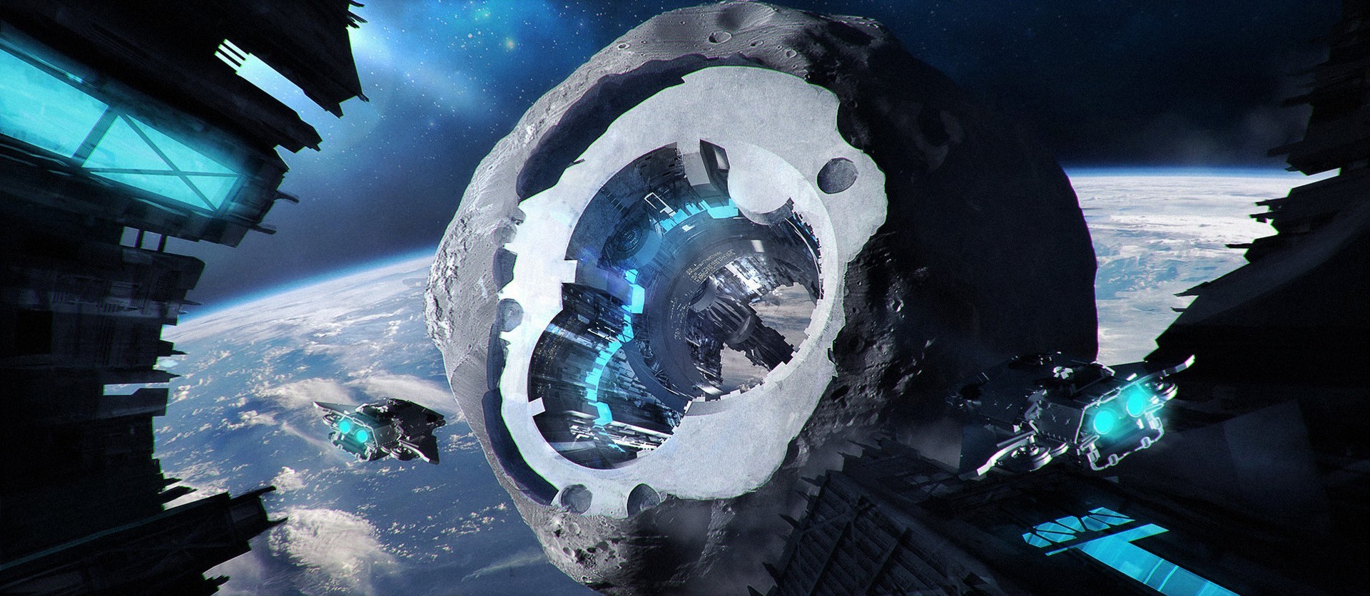 artwork, Fantasy Art, Digital Art, Spaceship, Satellite, Space Wallpaper