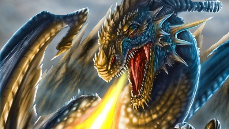 fantasy Art, Dragon, Face, Head, Fire, Teeth, Scales, Wings, Dragon Wings  Wallpapers HD / Desktop and Mobile Backgrounds