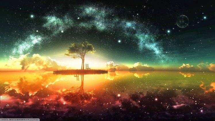 lake, Fantasy Art, Sky, Colorful HD Wallpaper Desktop Background
