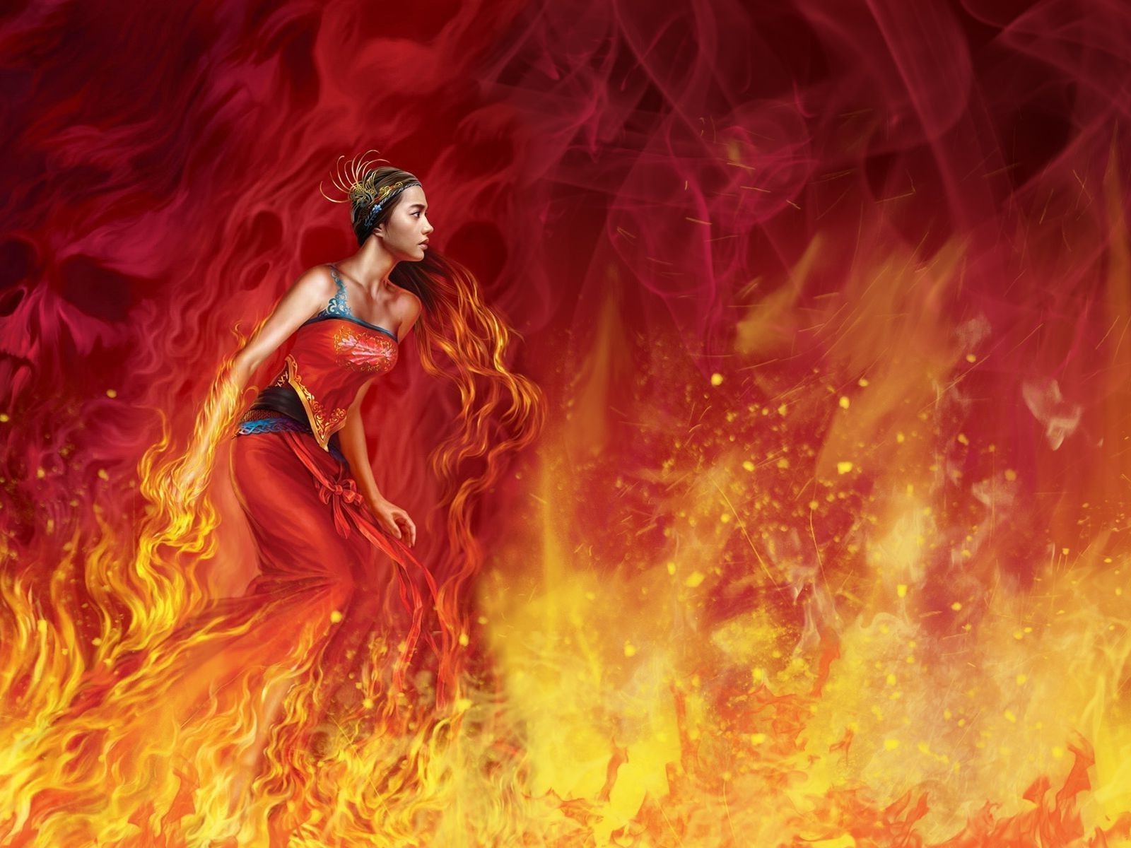 artwork, Fantasy Art, Fire Wallpaper