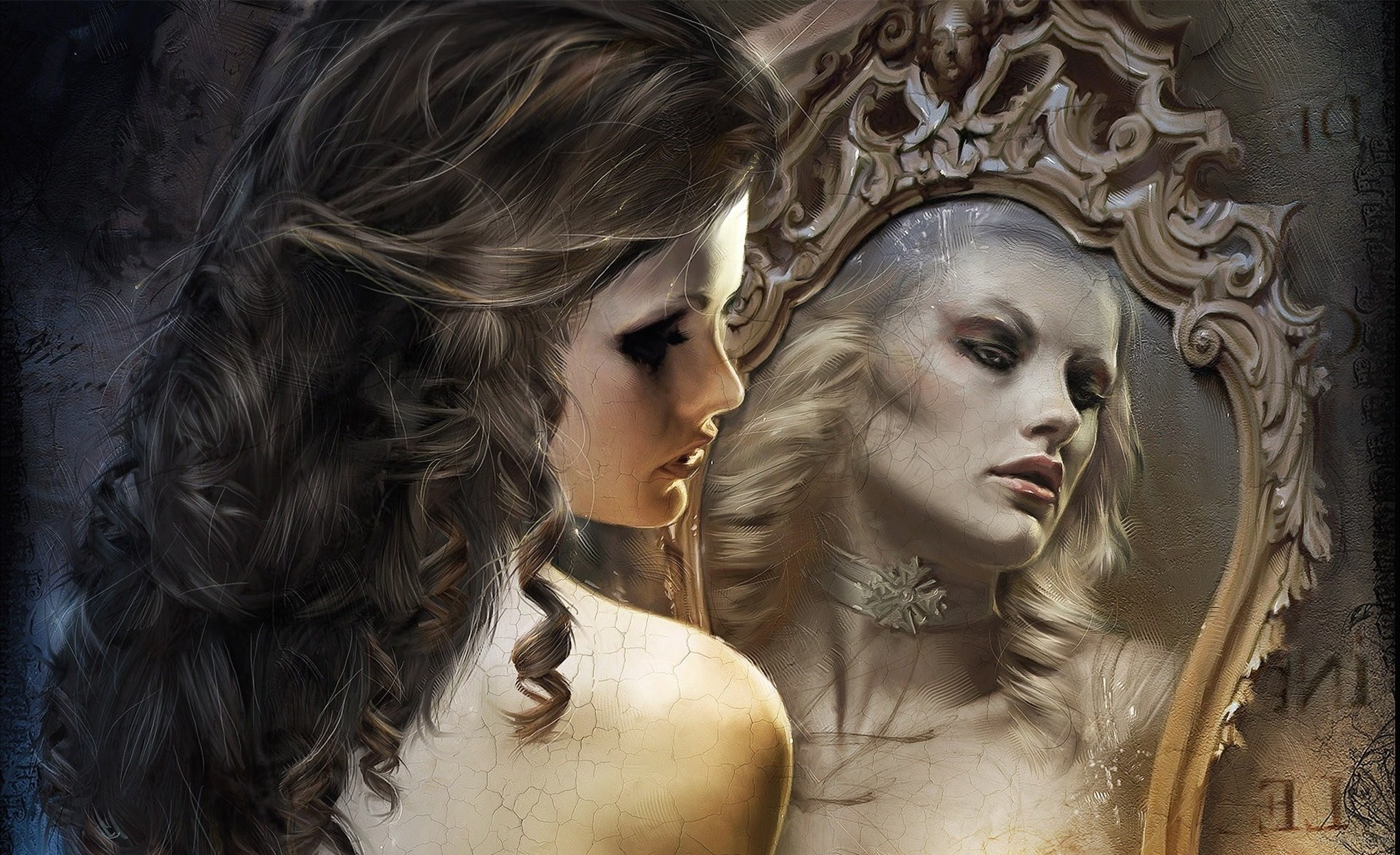 mirror, Artwork, Fantasy Art Wallpaper