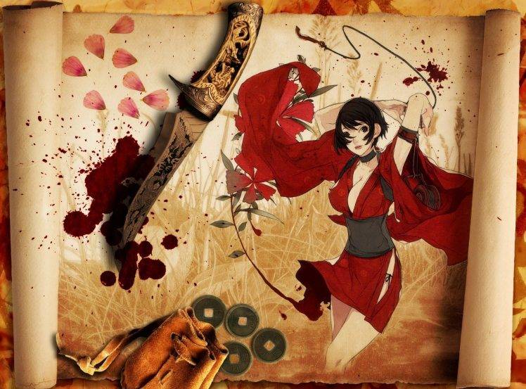 artwork, Fantasy Art, Red Ninja: End Of Honor, Knife HD Wallpaper Desktop Background