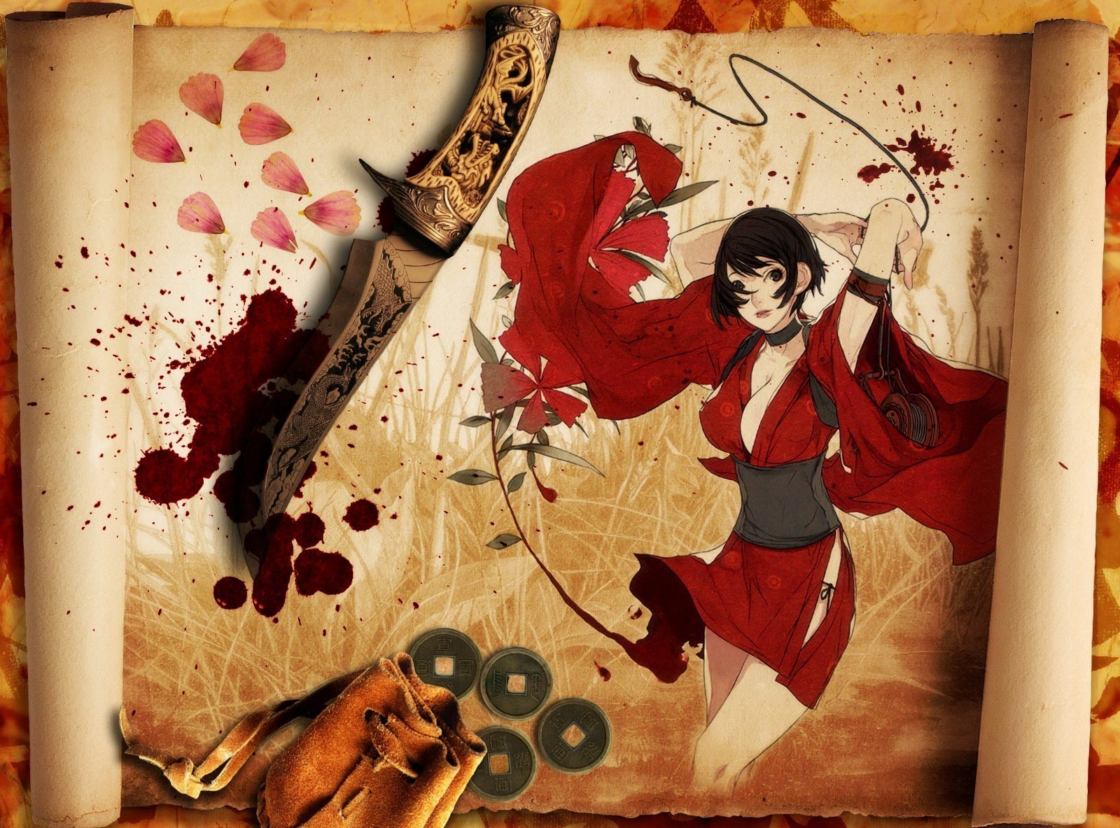 artwork, Fantasy Art, Red Ninja: End Of Honor, Knife Wallpaper