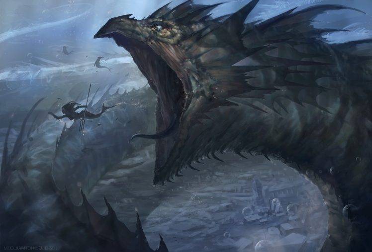 fantasy Art, Leviathan HD Wallpaper Desktop Background