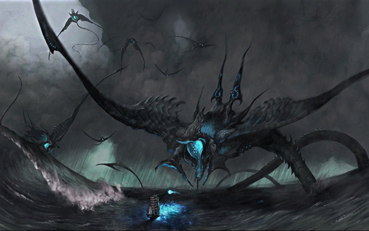 fantasy Art, Creature, Sea Monsters HD Wallpaper Desktop Background