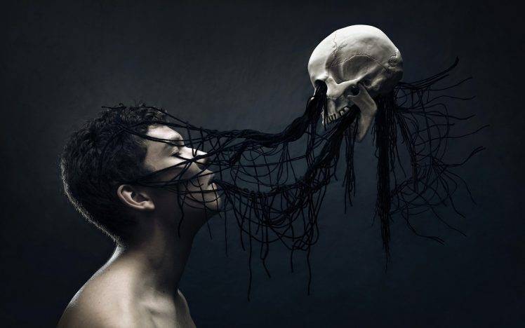 men, Digital Art, Fantasy Art, Skull, Death, Spooky, Gothic HD Wallpaper Desktop Background