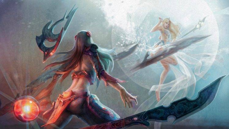 fantasy Art, Anime, Women, Irelia, Janna, League Of Legends HD Wallpaper Desktop Background