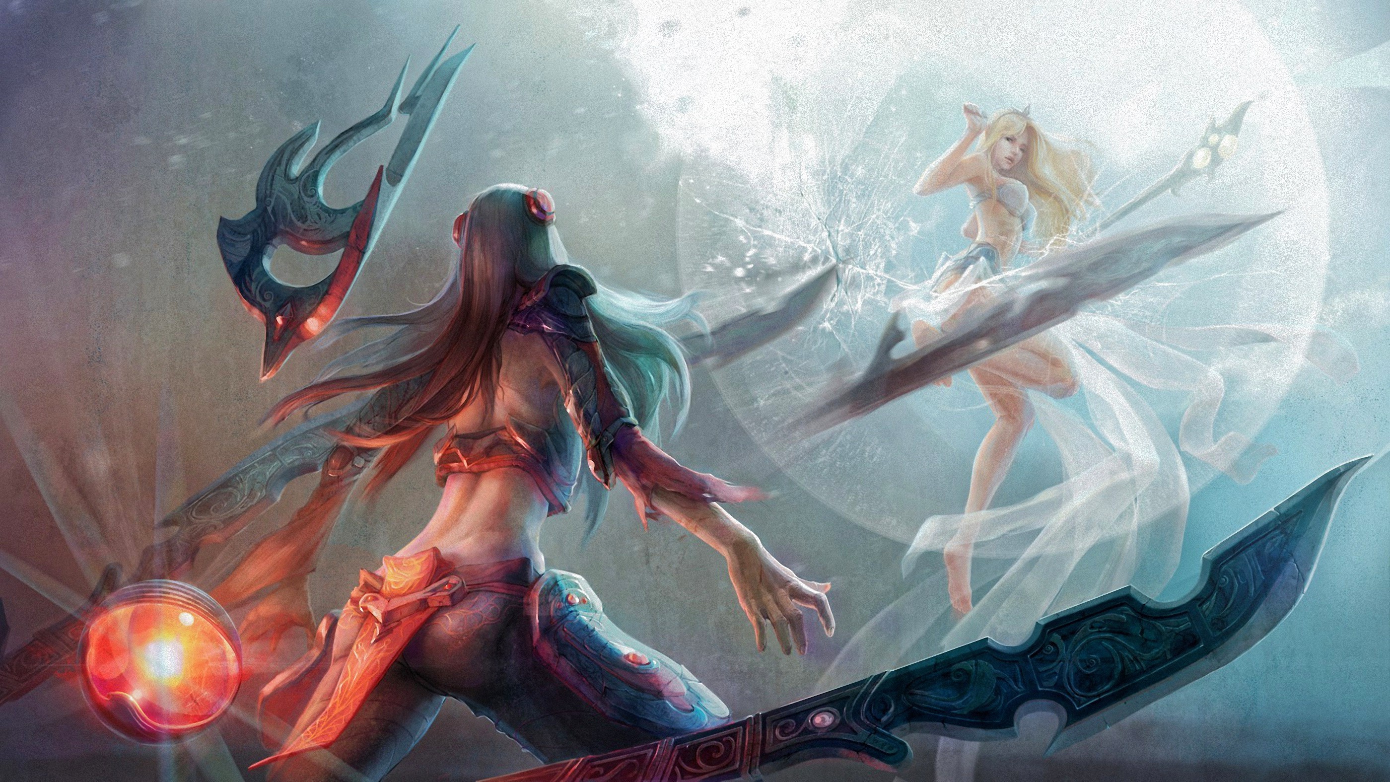 fantasy Art, Anime, Women, Irelia, Janna, League Of Legends Wallpaper