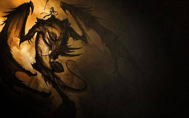 fantasy Art, Dragon, Witch HD Wallpaper Desktop Background
