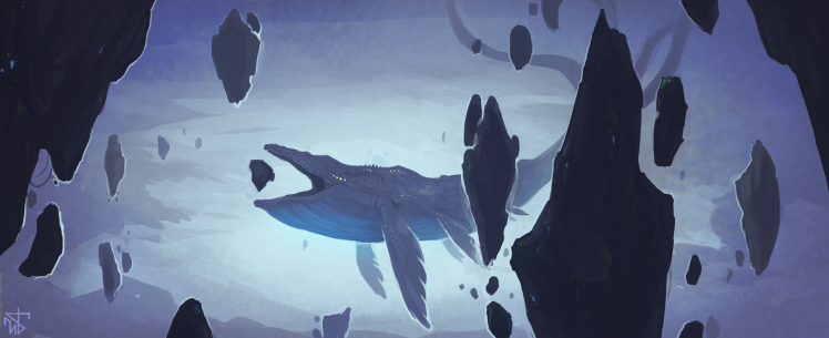 whale, Fantasy Art, Sky HD Wallpaper Desktop Background
