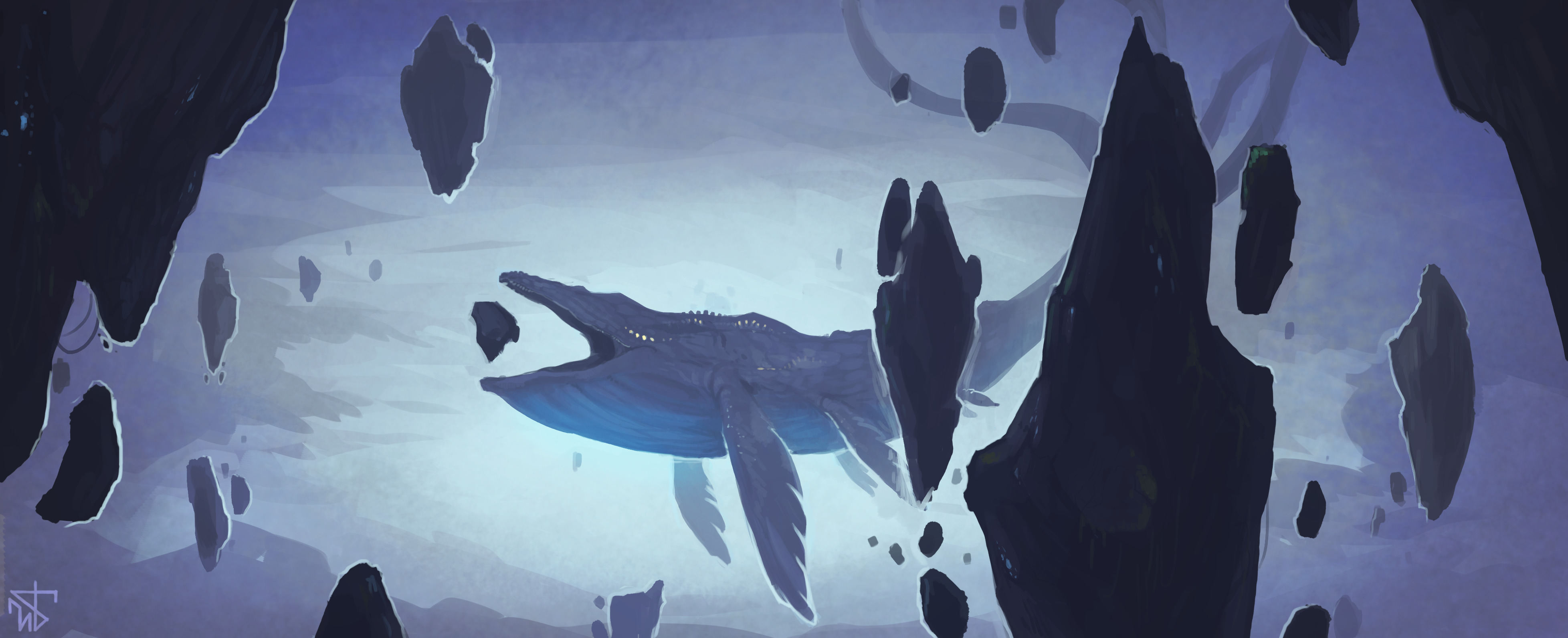 whale, Fantasy Art, Sky Wallpaper