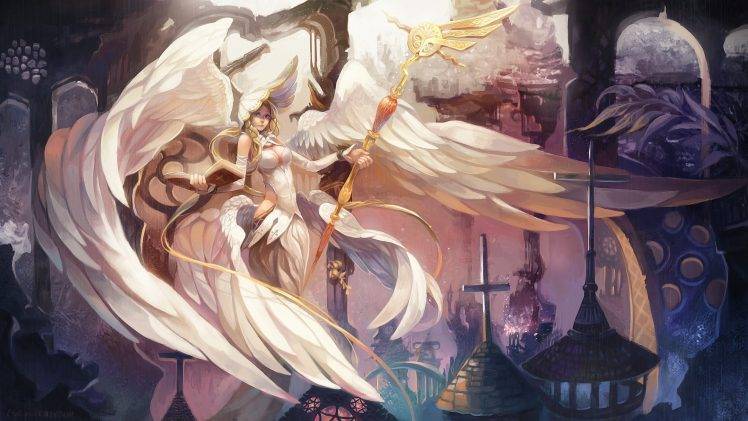 women, Fantasy Art, Angel, Wings HD Wallpaper Desktop Background