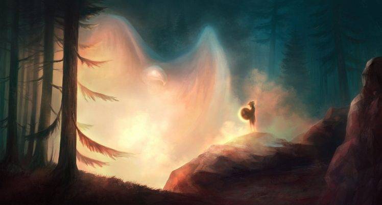 fantasy Art, Forest, Mist, Spirits HD Wallpaper Desktop Background