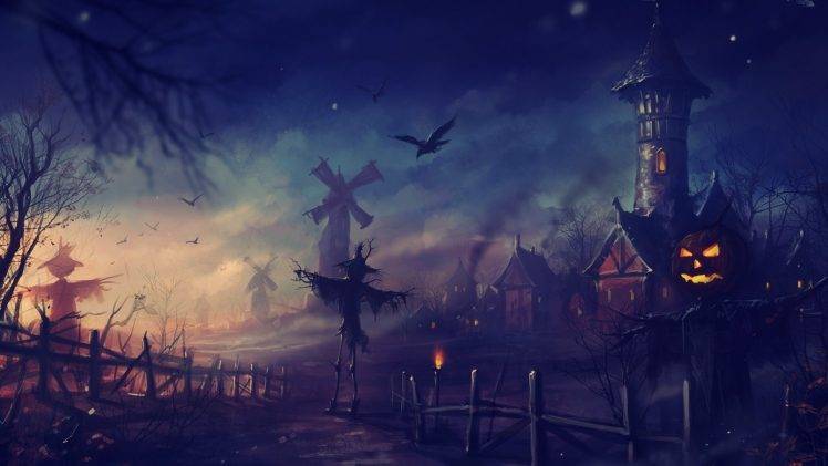 artwork, Fantasy Art, Halloween, Pumpkin HD Wallpaper Desktop Background