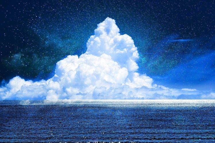 clouds, Sea, Fantasy Art HD Wallpaper Desktop Background