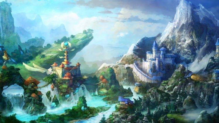 castle, Fantasy Art HD Wallpaper Desktop Background
