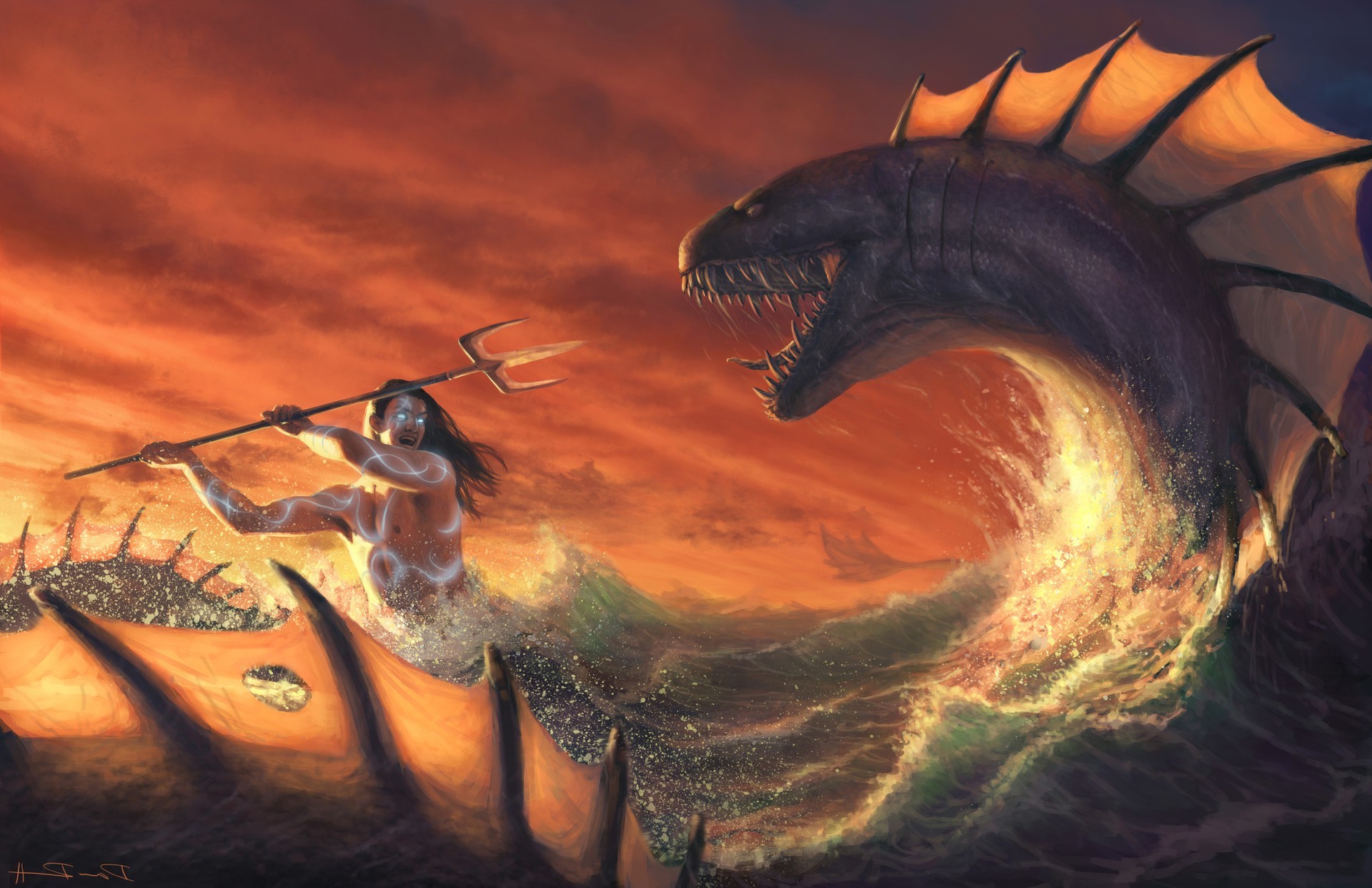 artwork, Leviathan, Fantasy Art Wallpaper