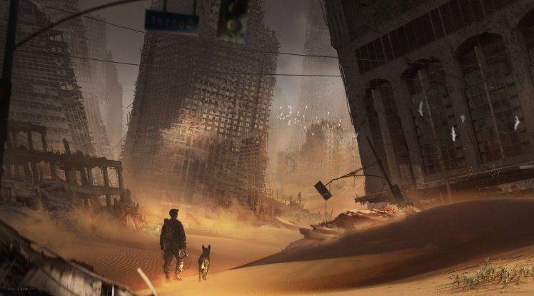 artwork, Digital Art, Fantasy Art, Apocalyptic, Wasteland, Fallout 4 HD Wallpaper Desktop Background