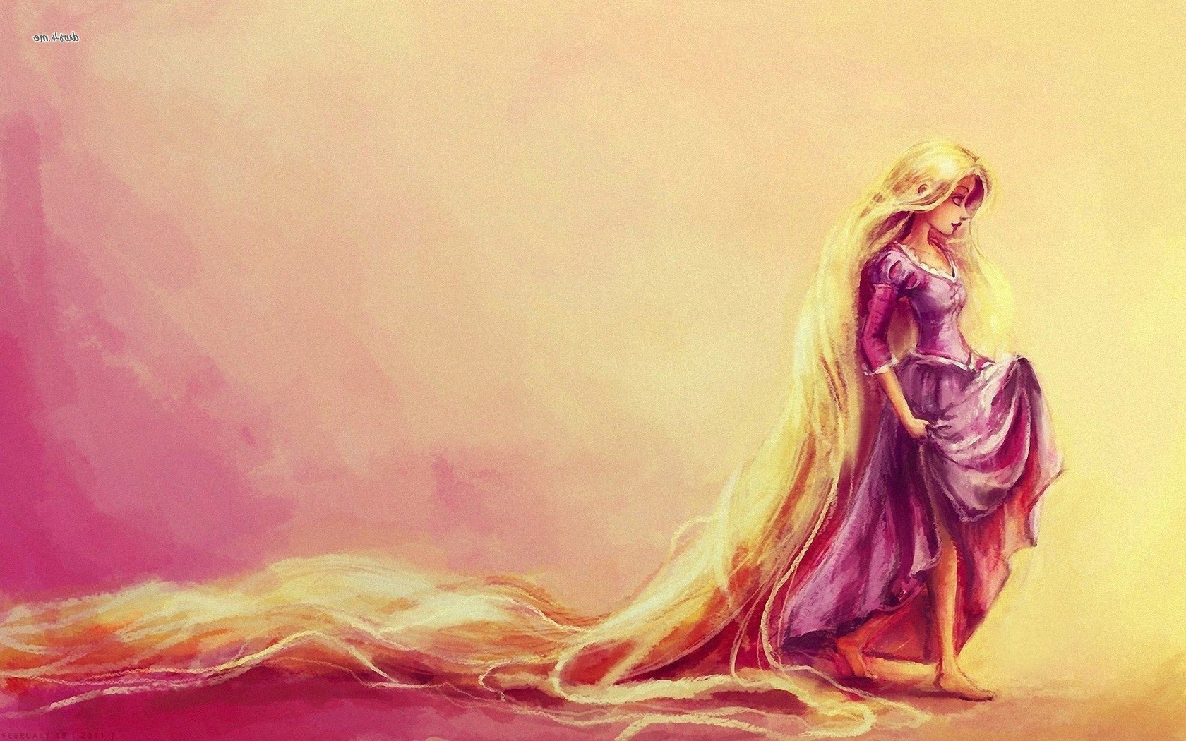 fantasy Art, Women, Long Hair, Pink Dress, Rapunzel, Tangled, Blonde, Princess, Disney Wallpaper