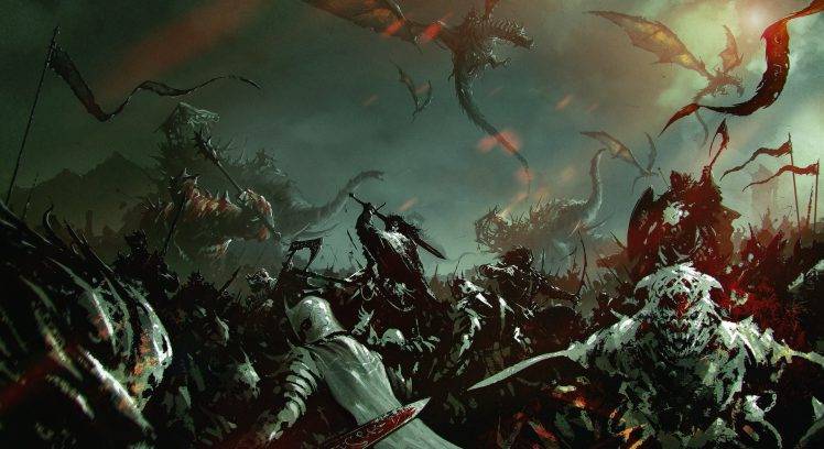 fantasy Art, War, Dragon, Digital Art HD Wallpaper Desktop Background