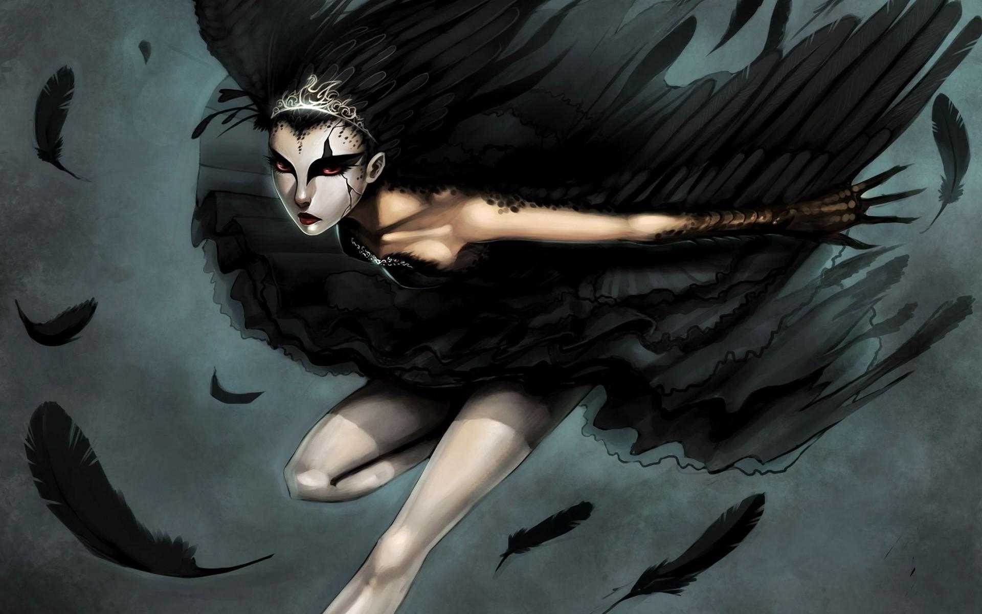fantasy Art, Black Swan Wallpaper