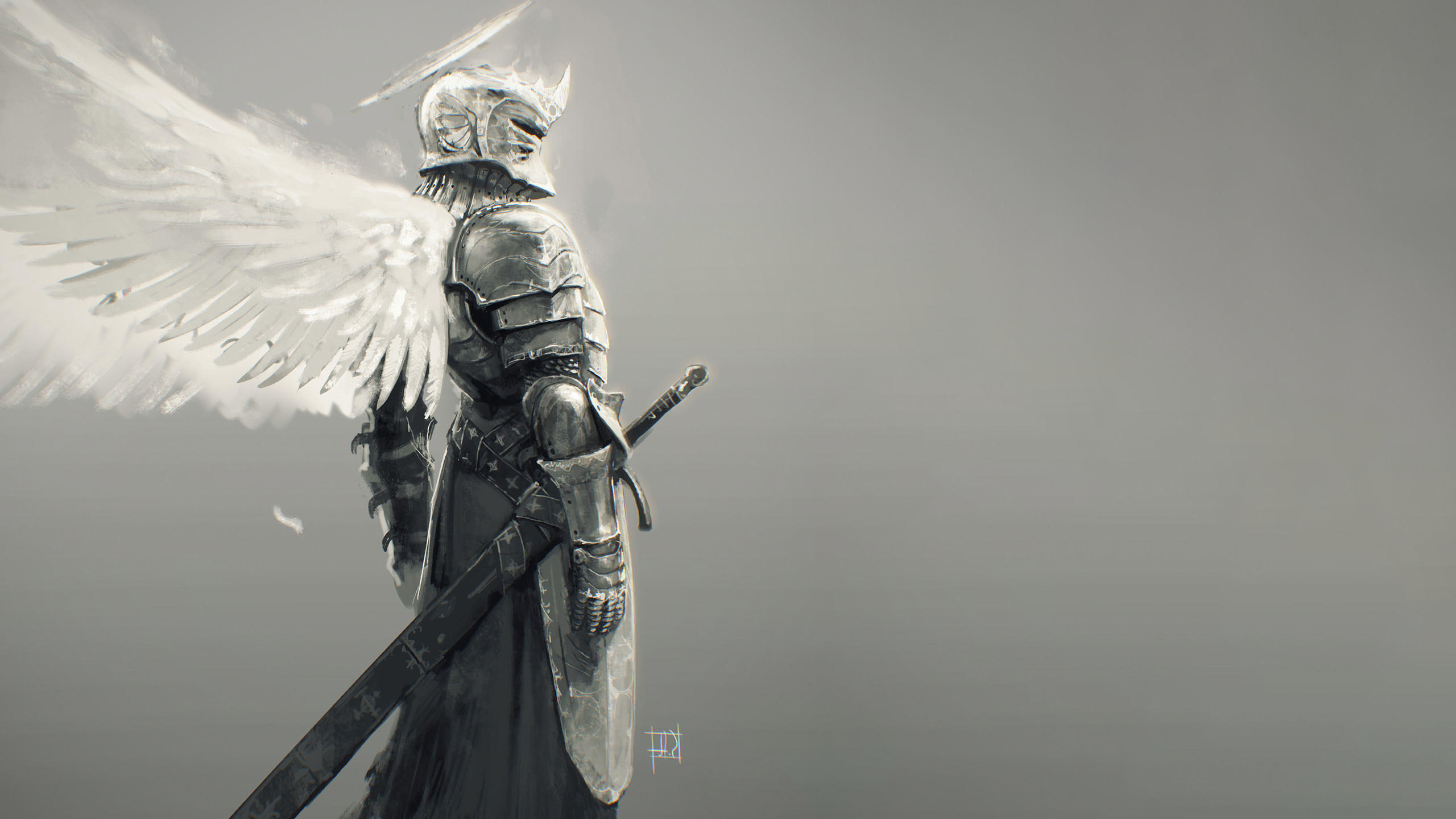 fantasy Armor, Fantasy Art, Sword, Knight, Angel Wings Wallpaper