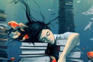 underwater, Fish, Books, Original Characters, Fantasy Art