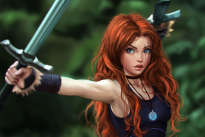 fantasy Art, Celtic, Warrior, Redhead, Sword, Original Characters