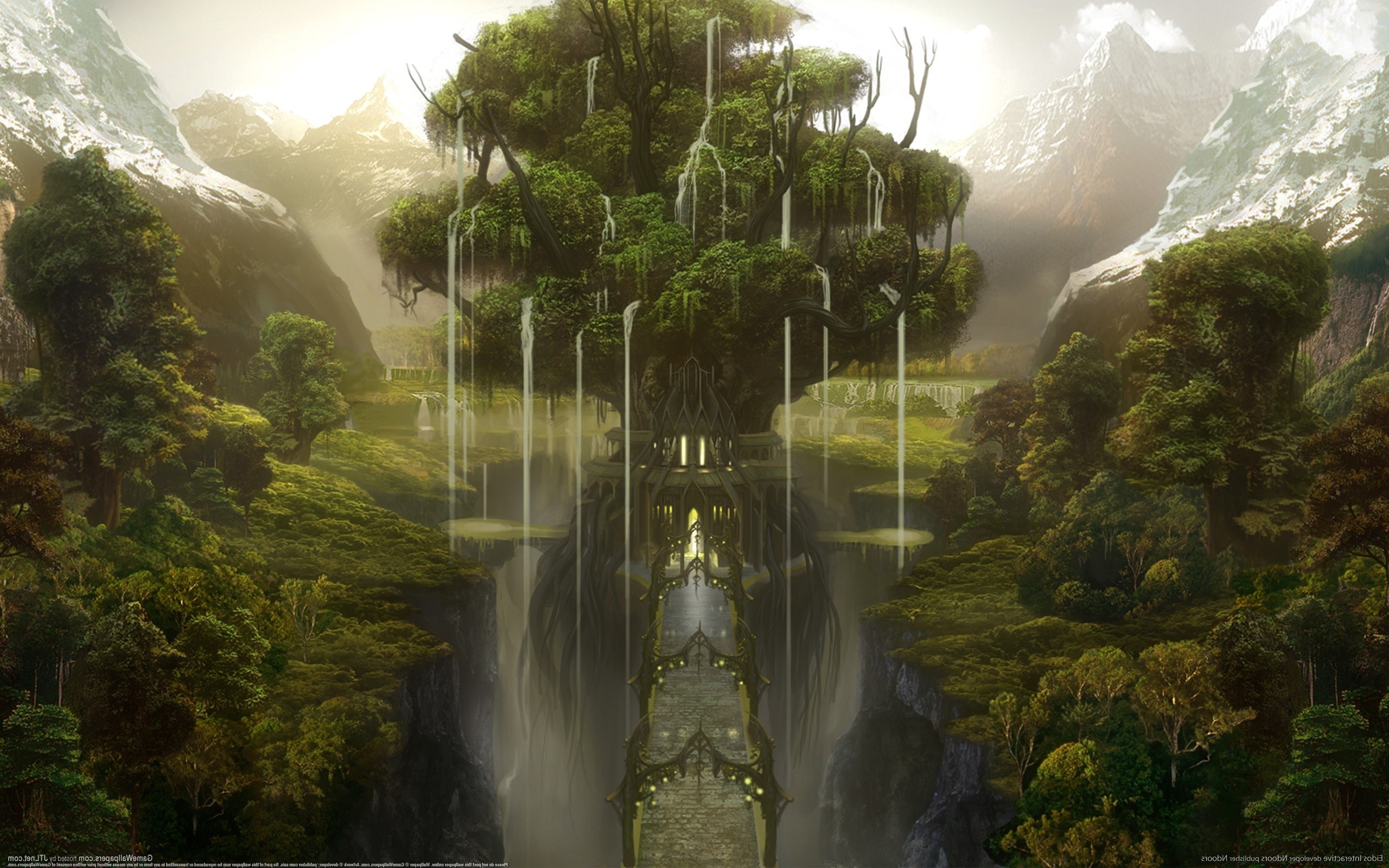 trees, Fantasy Art Wallpaper