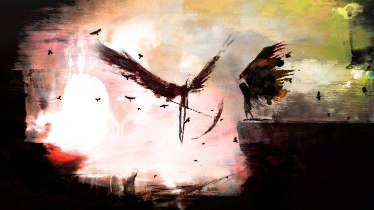 fantasy Art, Death, Scythe, Wings, Dark HD Wallpaper Desktop Background