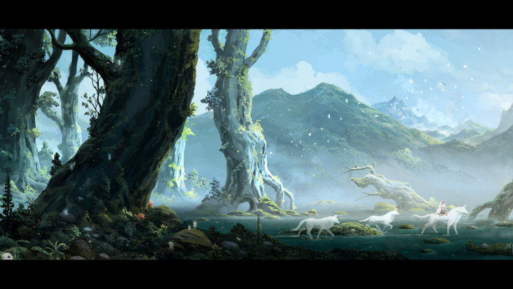 Studio Ghibli, Princess Mononoke, San, Mononoke, Moro, Landscape, Anime HD Wallpaper Desktop Background